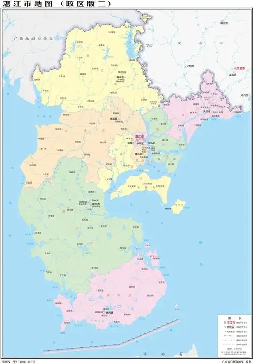 图文解读湛江市行政和地理(含9个县区2023年高清地图)