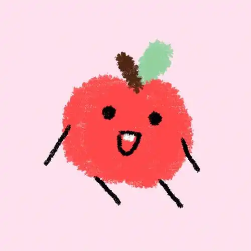 今天摸鱼之二,多吃水果身体好#插画头像