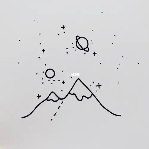 黑白简笔画|星河简笔画杭州攻略简笔画教程文化绘画