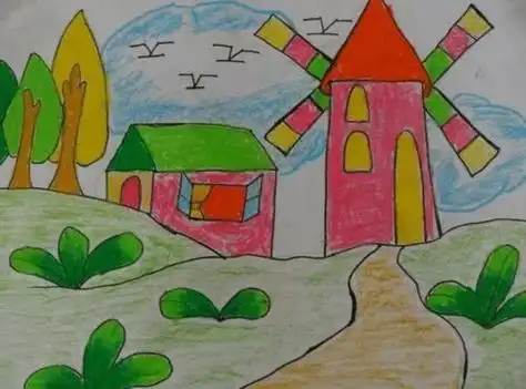 幼儿园大班可以画的蜡笔画