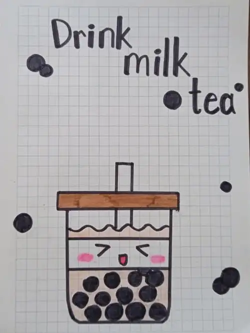 珍珠奶茶手帐排版2简笔画1