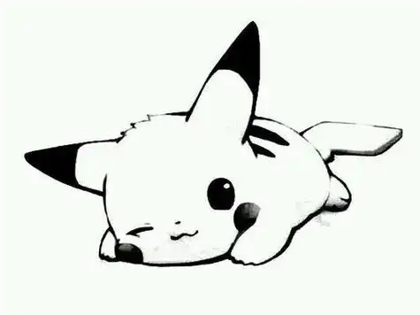 q版皮卡丘简笔画无色