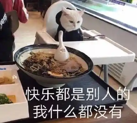 快乐都是别人的,我什么都没有(猫咪看主人吃拉面)_猫咪_拉面_快乐
