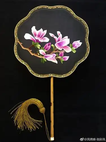 huihui的相册-苏绣双面绣湘妃竹宫扇 四丝手工