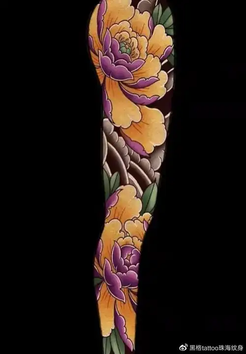 日式传统花腿纹身手稿欣赏