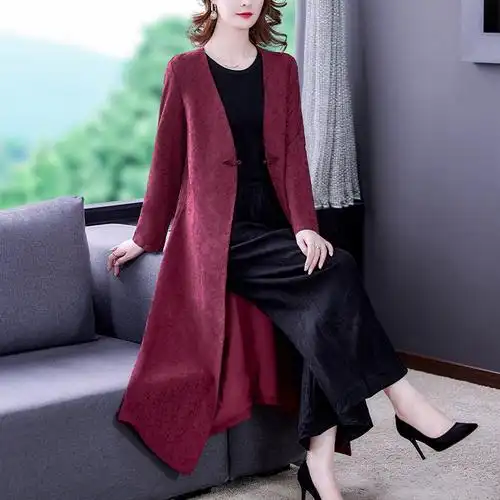 中年阔太衣大中长太太秋装妈妈春秋洋气气质中老年女装