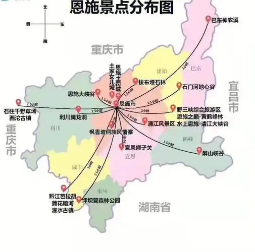 恩施景区分布图