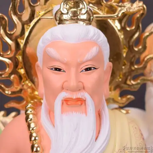 16寸树脂玻璃钢手工彩绘白龙王龙王风调雨顺海龙王神像装饰摆件