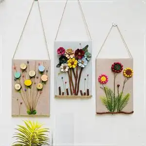 田园风挂墙上装饰卧室挂件墙面挂饰创意房间客厅绿色手工家居饰品