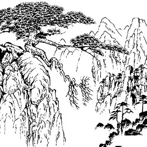 迎客松植物简笔画步骤图片大全