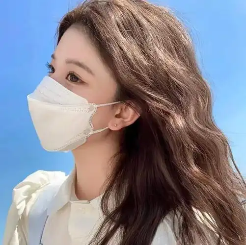 长卷发戴口罩美女头像