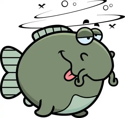 卡通,醉酒,插画,鲶鱼,看