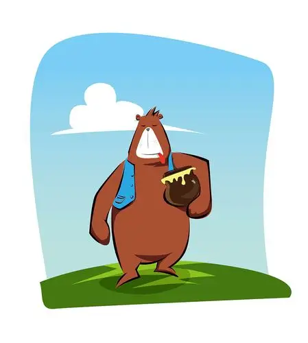 它是一只爱吃蜂蜜的大胖熊,有点懒,有点憨