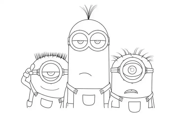 简笔画卡通人物萌小黄人