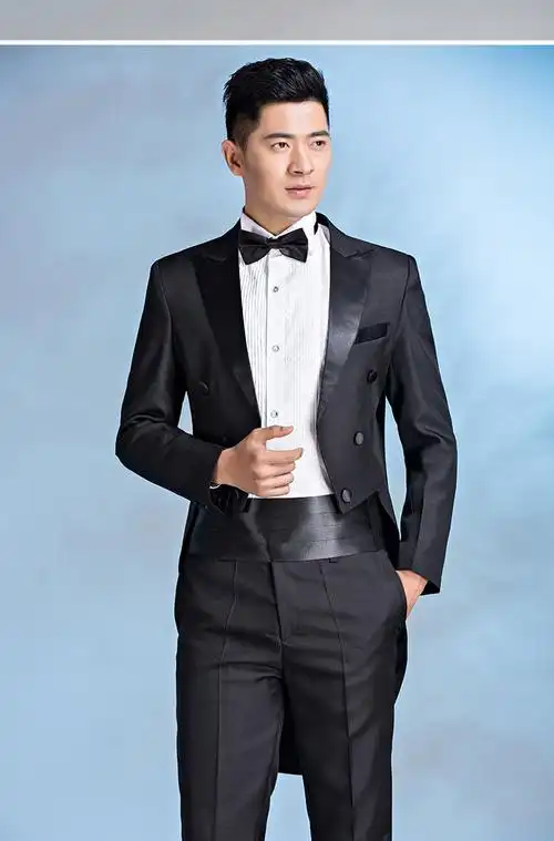 男装礼服2017韩版影楼拍照新郎礼服婚庆司仪服装主持衣服合唱演出