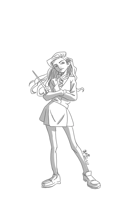 绘画练习|打卡第11天——哈利波特女神赫敏 - 简书