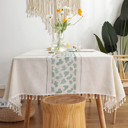横岗跨境北欧ins风桌布奶牛花纹布艺家用野外餐桌布台布现货批发