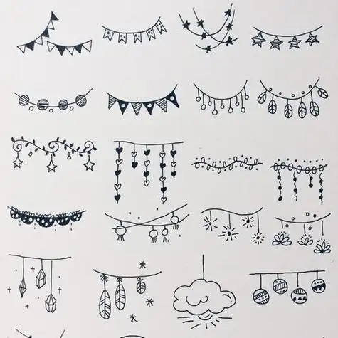 装饰简笔画简单装饰纹样简笔画装饰小图案简笔画手抄报装饰图案简笔画