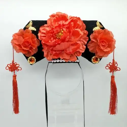 满族格格头饰清朝旗头格格帽成人儿童舞台演出道具