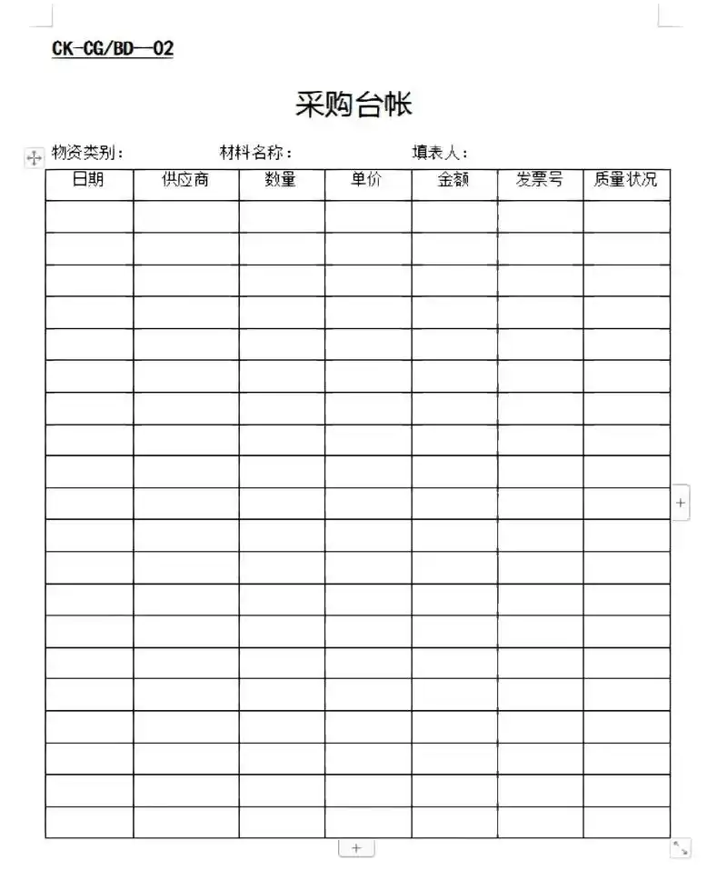 热门 采购常用表格,收藏起来以后用8215 采购工作中需要登记