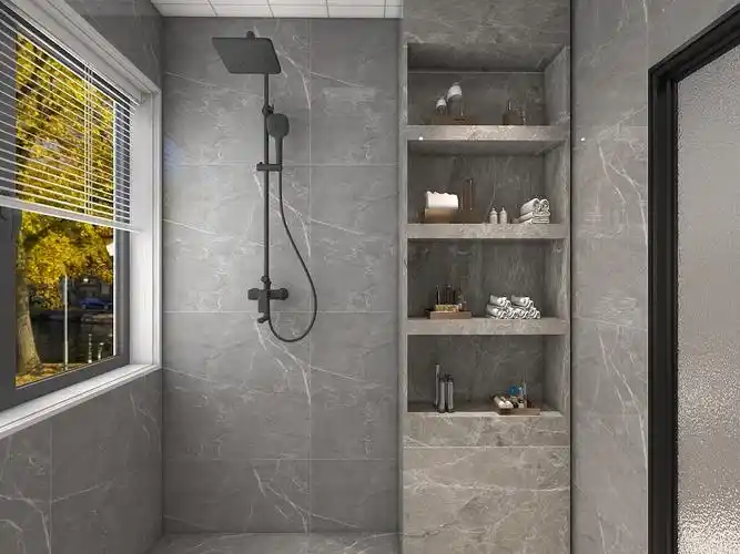 局部打造了壁龛,搭配北欧风格小元素,突出了北欧的淋浴风格