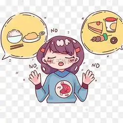 食欲不振女孩大脑思考女孩思考夏日女孩想问题卡通手绘人物男孩女孩