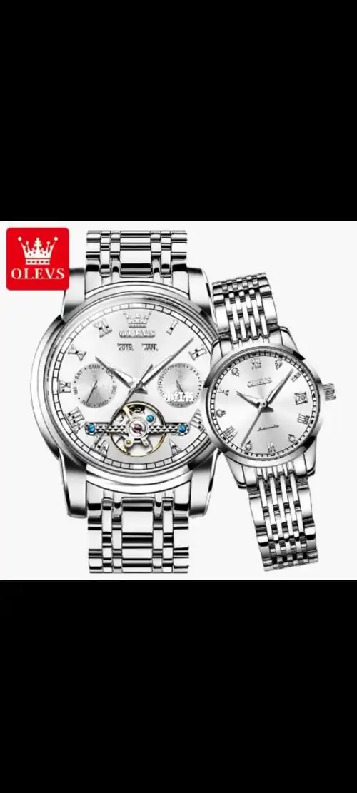 欧利时品牌全自动机械镂空情侣手表