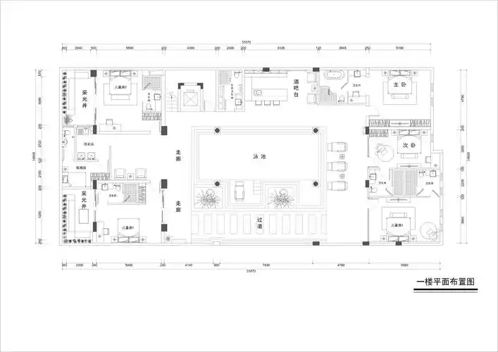 【已回复】上传一套一千多平方的别墅方案一起探讨下_平面研讨_室内