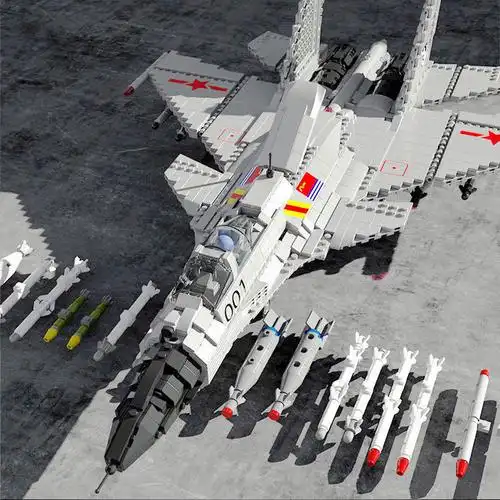 包邮兼容乐高军事系列战斗飞机歼15模型高难度拼装战斗机积木玩具