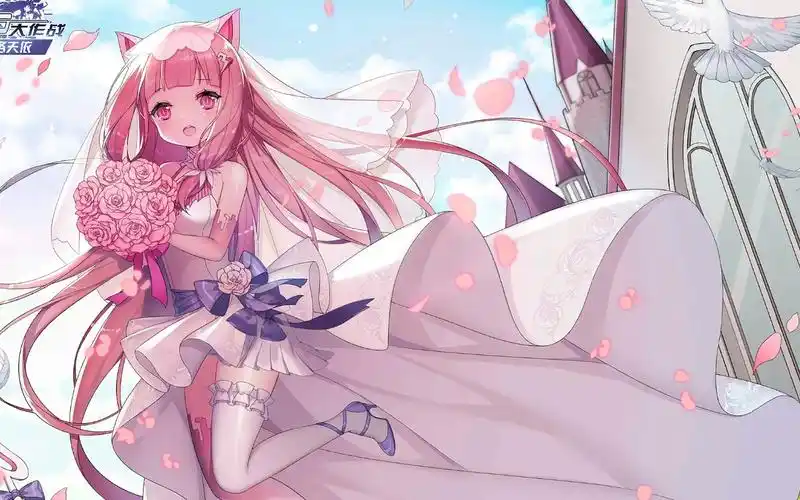 300大作战300娘提米纯白花嫁皮肤特效展示