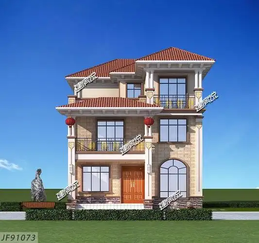 5款占地120平的三层欧式别墅,农村建房热门款,收藏图纸不迷路