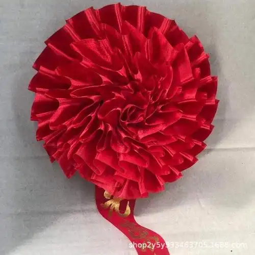 表彰花幼儿园用大红花参军光荣入伍学生退伍胸花先进绸缎植绒绢布