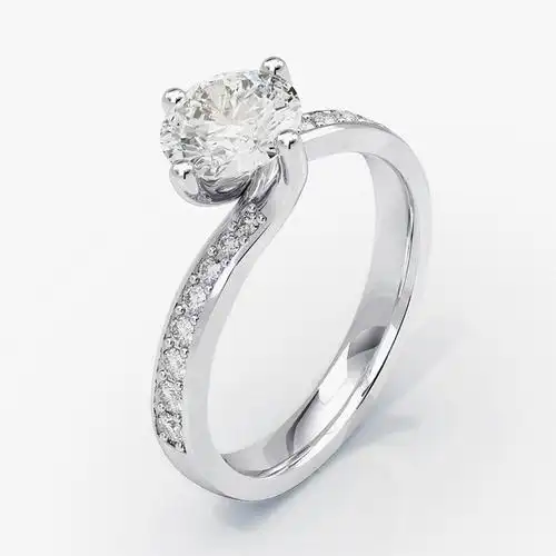 卡装四爪钻石戒