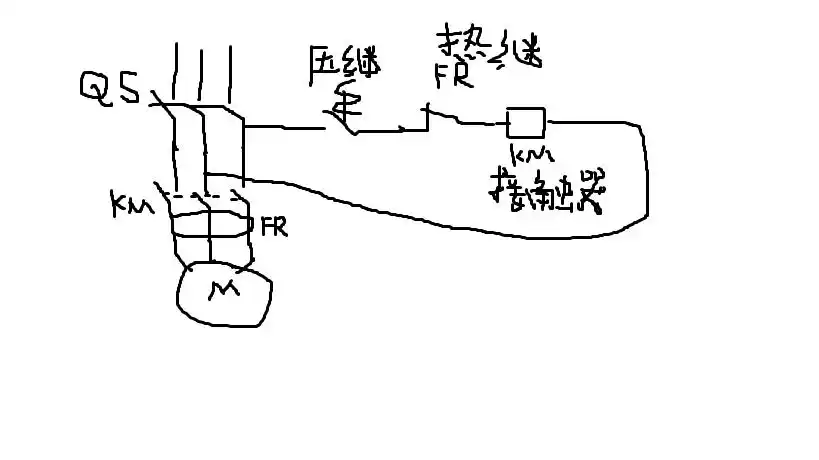 求高手给我一张空压机开关接空气开关的总体接线图!