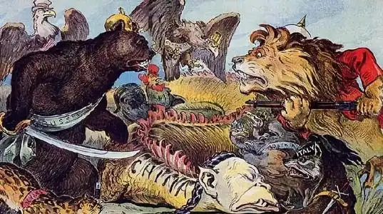 列强瓜分近代清朝漫画