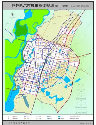 高清齐齐哈尔市2020年前最新城市总体规划图出炉
