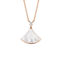 bvlgari/宝格丽divasdream扇形珍珠母贝18k玫瑰金项链 cl856960