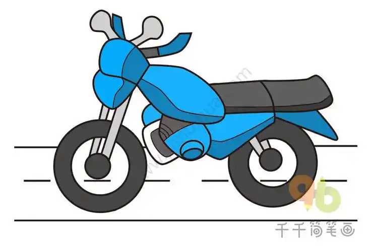 警察摩托车简笔画 警察摩托车简笔画彩色