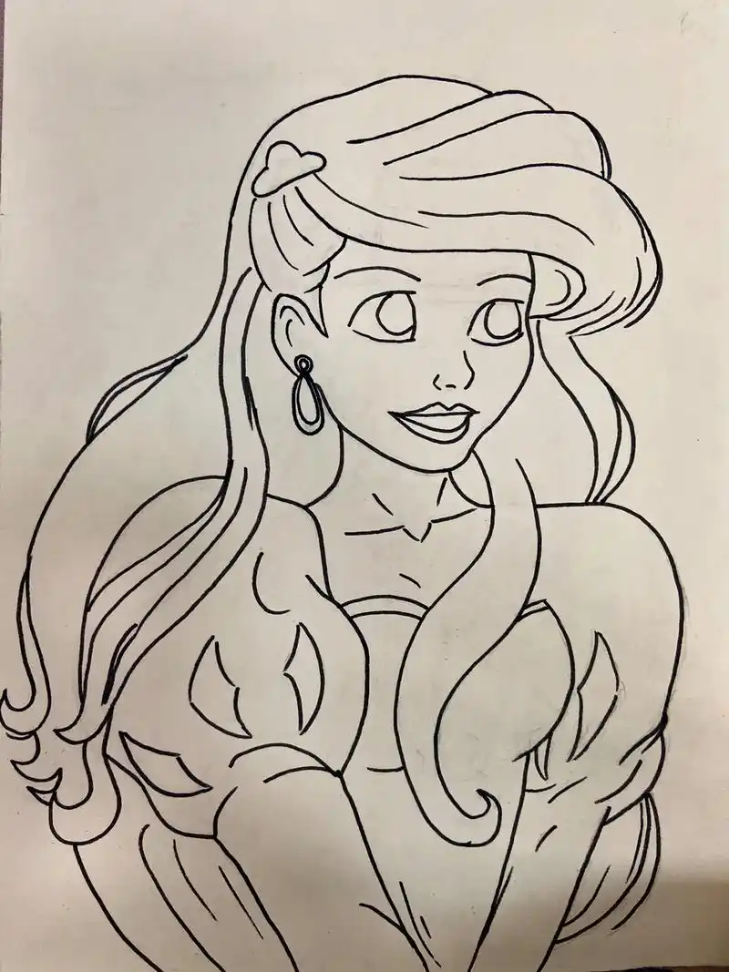 手绘迪士尼公主,#绘画过程分享 #动漫人物 - 抖音