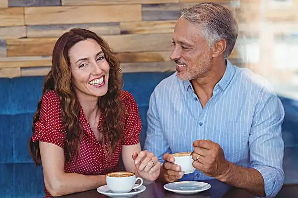 可爱,情侣,喝咖啡,咖啡