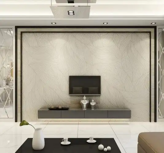 欧威罗帝艺术涂料:现代简约电视背景墙装修效果图_风格_瓷砖_客厅