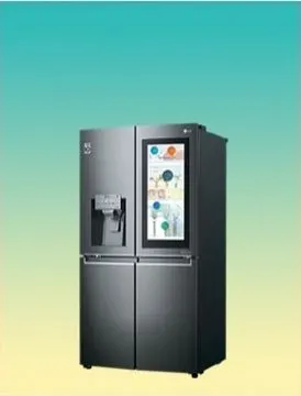 lg 的新 thinq 智能冰箱配有一块 29 英寸透明触摸屏