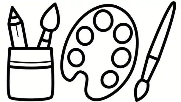 幼儿画画工具简笔画