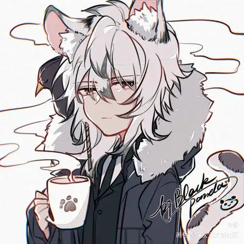 来杯热牛奶?_明日方舟银灰绘画作品