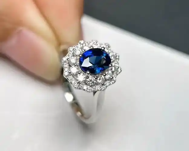 s1.50克拉蓝宝石戒指,经典款天然蓝宝石戒指, - 抖音