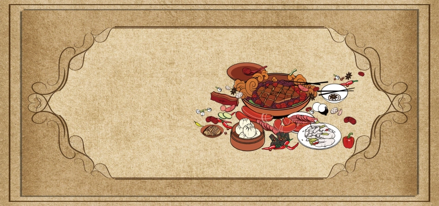 画框美食中国风设计海报背景