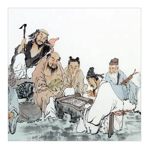 唐月波《八仙弈棋图》 中国国家画院杨晓阳工作室 巨幅