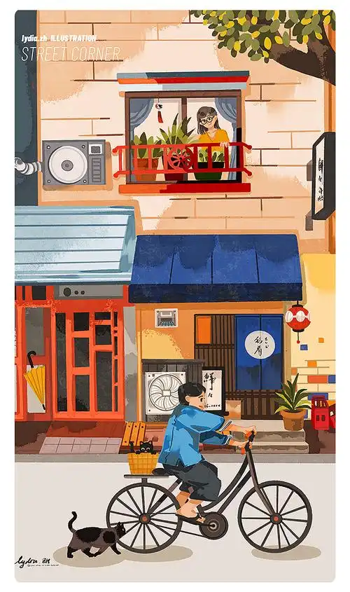 street corner 街角系列插画