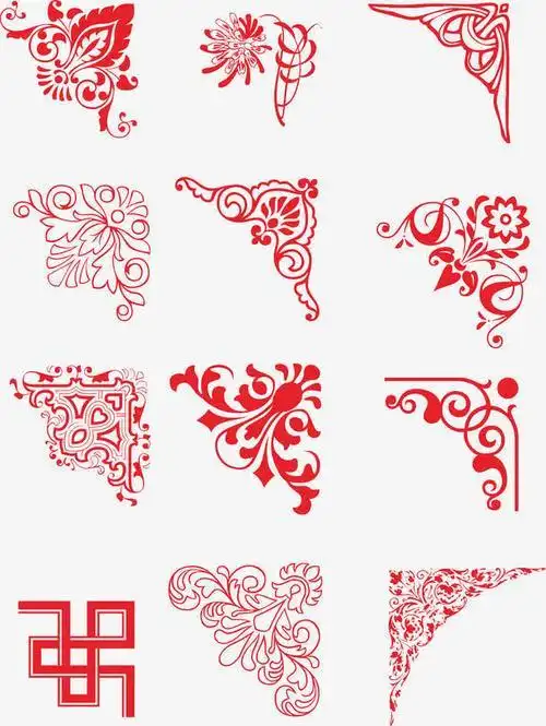 古典花纹边框边角剪纸png透明免扣素材剪纸边框花边图案大全剪纸花边