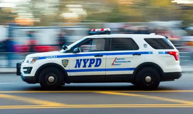 495高速公路上,王女士的车被一辆疑似警车的白色车跟踪,车上闪着警灯